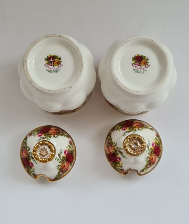 Vintage Royal Albert Old Country Roses Preserve Pots x2 (Seconds ...